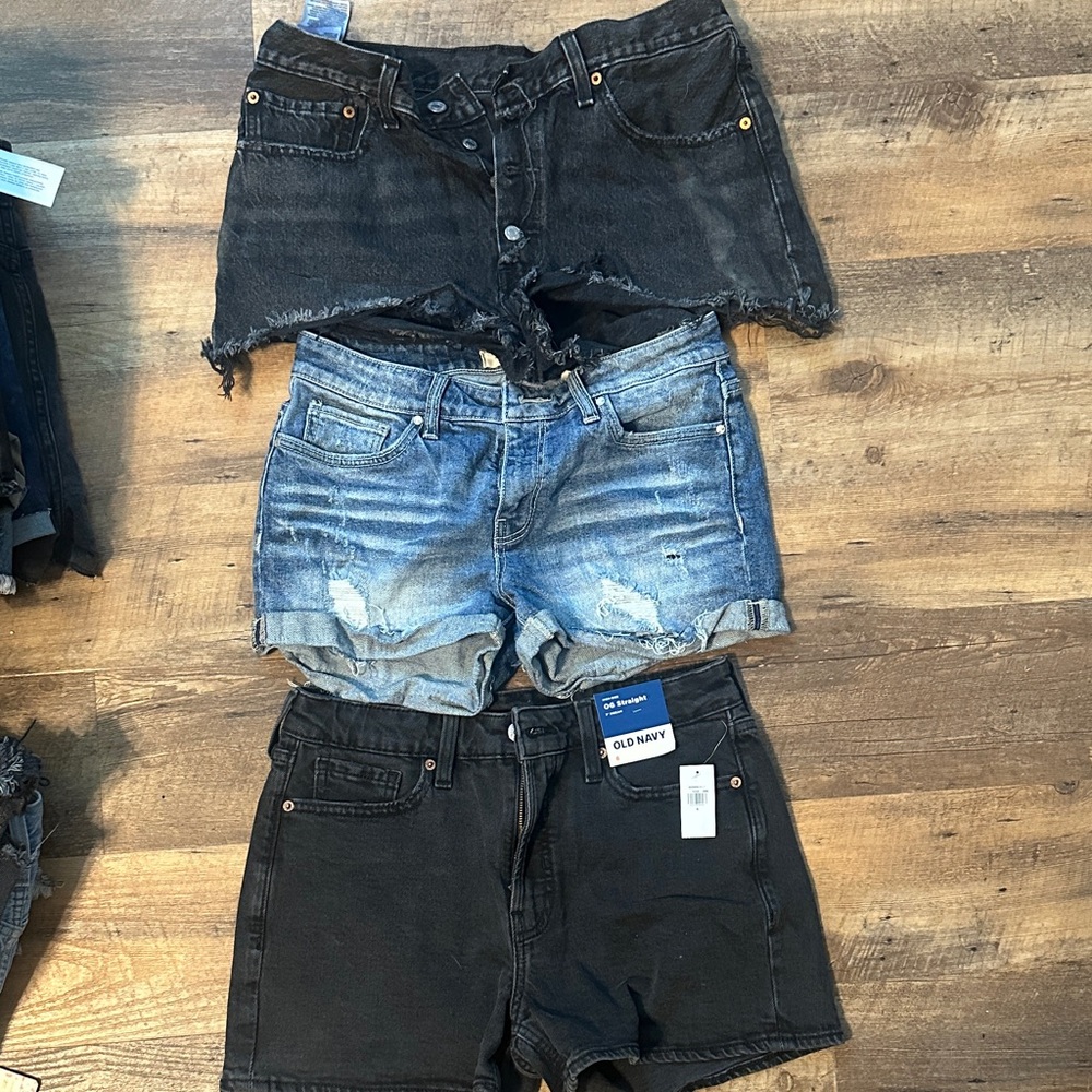 Levi's Black and Blue Jean Shorts